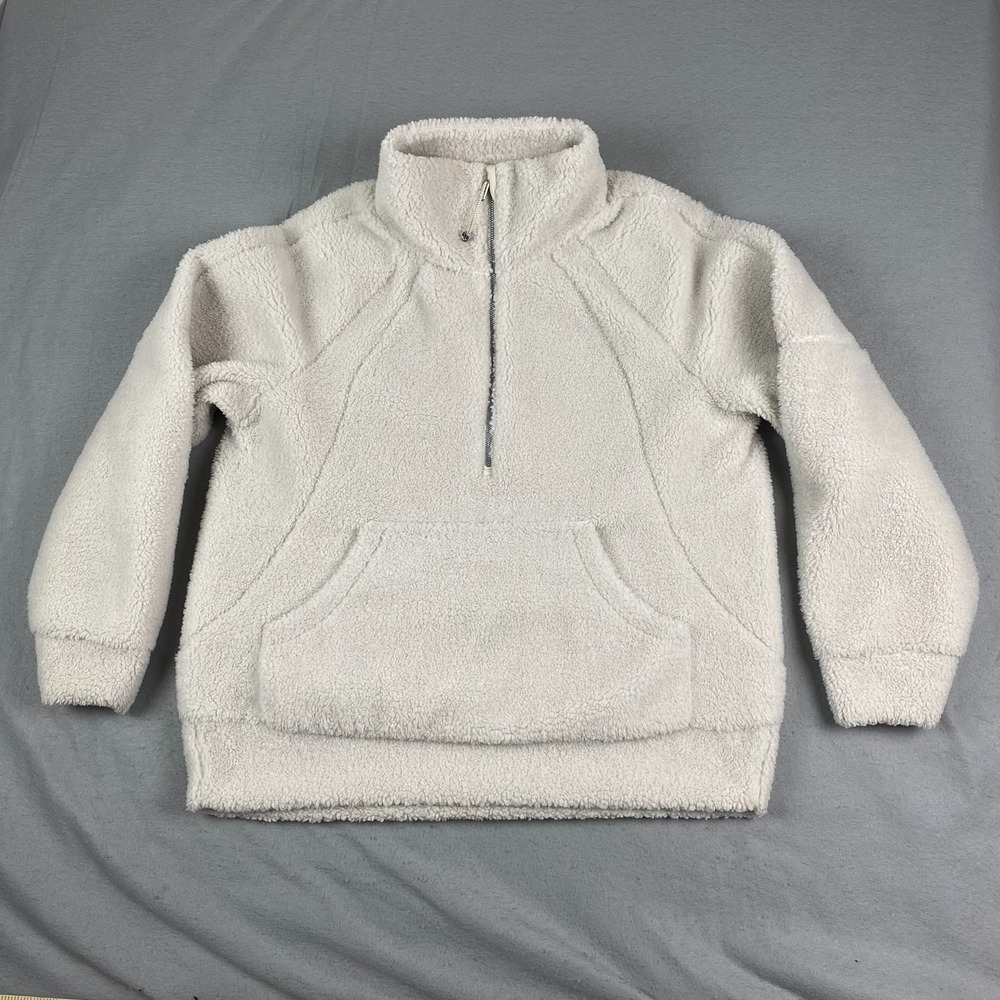 Lululemon womens Scuba Oversized sweatshirt Fleece sherpa funnel white opal M/L